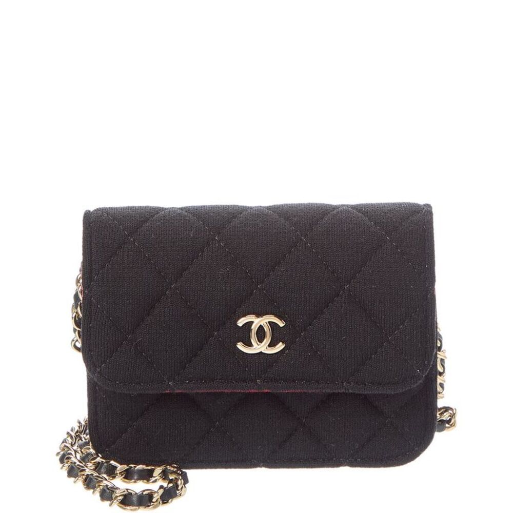 Chanel Black Quilted Fabric Mini Chain Bag (Authentic Pre-Loved)